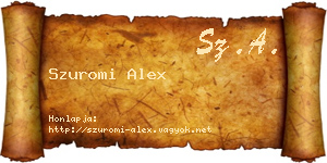Szuromi Alex névjegykártya