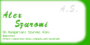 alex szuromi business card